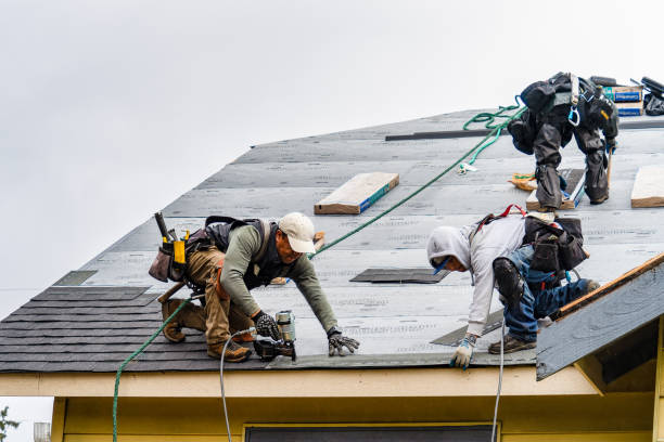 Professional Gutter Installation technician working in Scipio Center, NY
